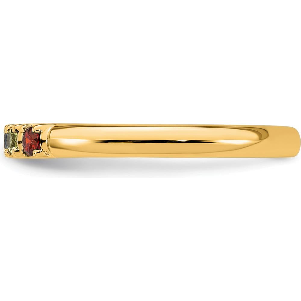 14K Yellow Gold Mother's Ring with Six Prong Settings for Personalized Gemstones by Oro Pregiato