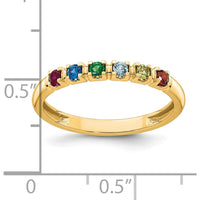 14K Yellow Gold Mother's Ring with Six Prong Settings for Personalized Gemstones by Oro Pregiato