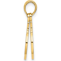 14K Yellow Gold Moveable 2-Piece Handcuffs Charm Pendant by Oro Pregiato