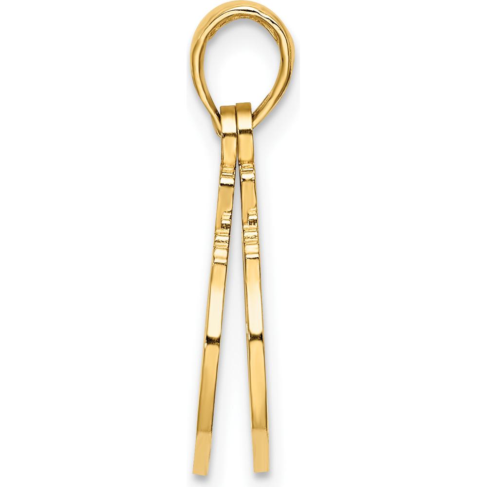 14K Yellow Gold Moveable 2-Piece Handcuffs Charm Pendant by Oro Pregiato