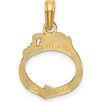 14K Yellow Gold Moveable 2-Piece Handcuffs Charm Pendant by Oro Pregiato