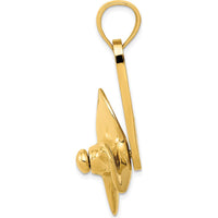 14K Yellow Gold Moveable 3 Blade Propeller Pendant - Nautical-Inspired Design by Oro Pregiato