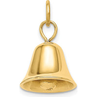 14K Yellow Gold Moveable 3D Wedding Bell Charm - 15mm x 12mm