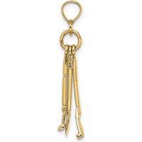 14K Yellow Gold Moveable Garden Tool Charm - 18.8mm Length by Oro Pregiato