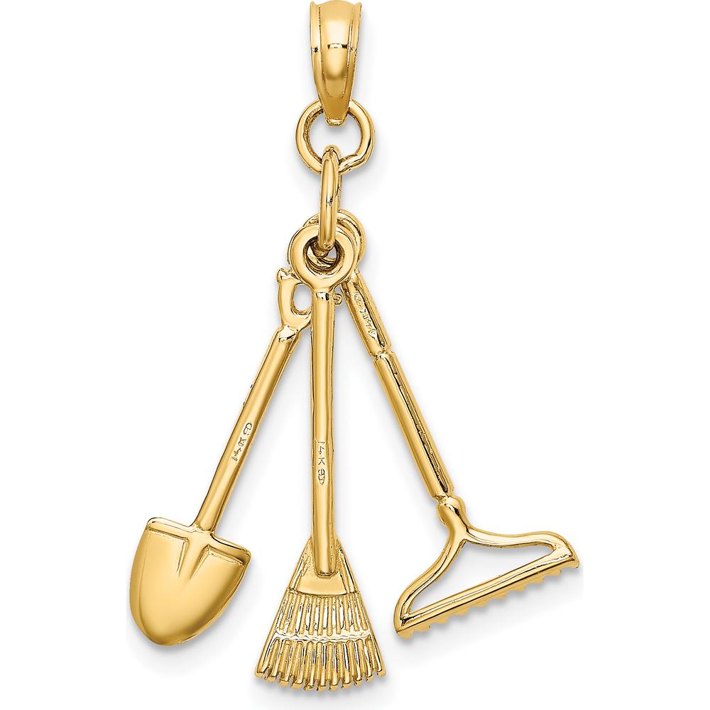 14K Yellow Gold Moveable Garden Tool Charm - 18.8mm Length by Oro Pregiato