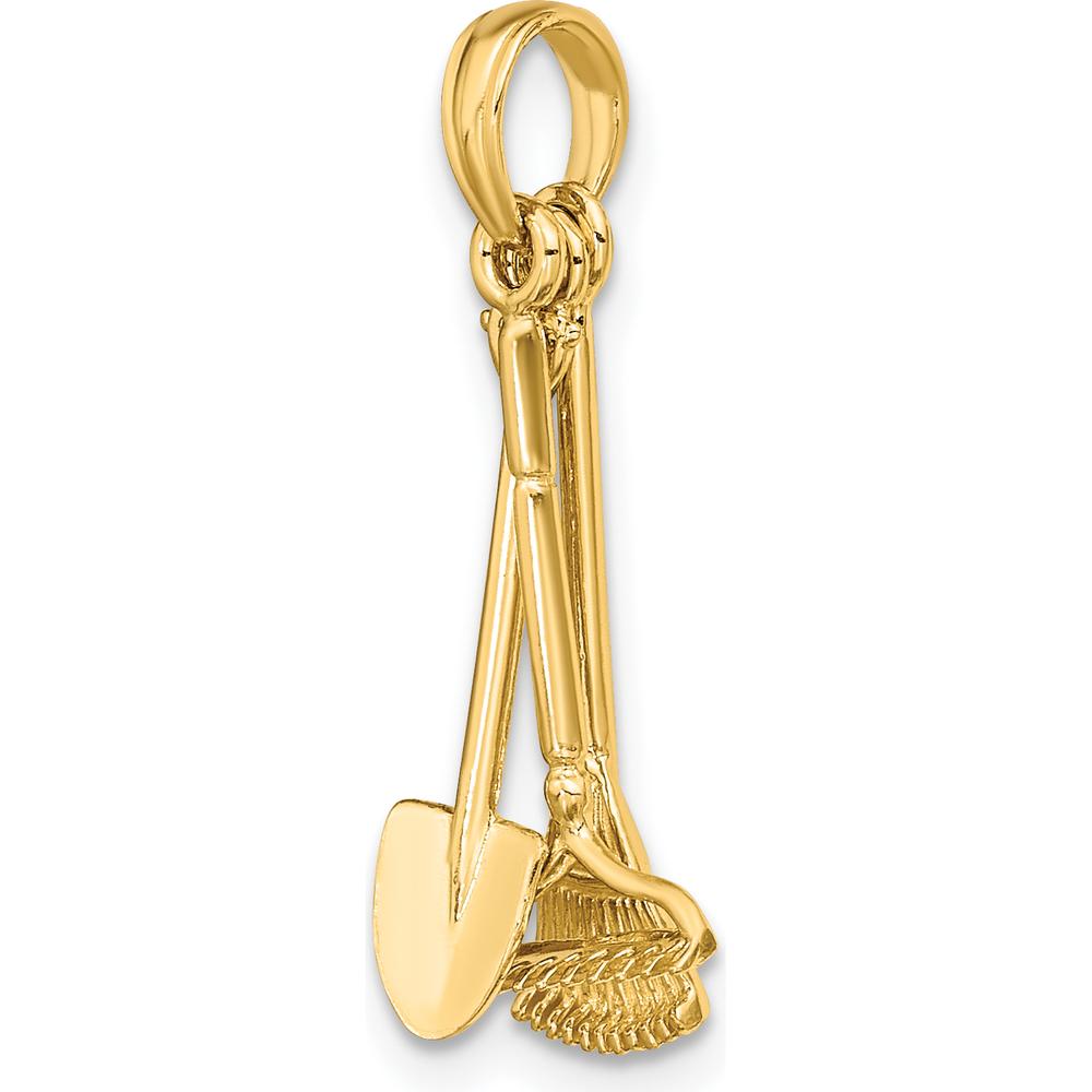 14K Yellow Gold Moveable Garden Tool Charm - 18.8mm Length by Oro Pregiato