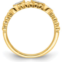 14K Yellow Gold Multi-Band Diamond Ring with Pave Circles - 0.024 Carat Total Diamond Weight by 0