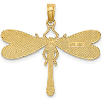 14K Yellow Gold Multi-Color Enamel Dragonfly Pendant Charm by Oro Pregiato