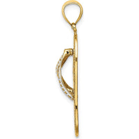 14K Yellow Gold Multi-Color Enamel Flower Flip-Flop Charm Pendant by Oro Pregiato
