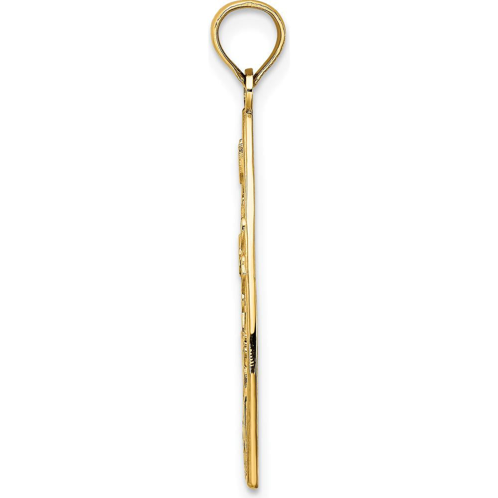 14K Yellow Gold Multi-Color Enamel Panda Bear and Bamboo Charm Pendant - 27.6mm Length by Oro Pregiato