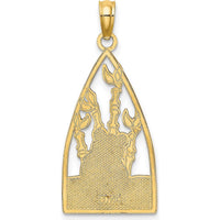 14K Yellow Gold Multi-Color Enamel Panda Bear and Bamboo Charm Pendant - 27.6mm Length by Oro Pregiato