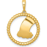 14K Yellow Gold Multi Color Enamel Rainbow with Cloud Beaded Charm Pendant by Oro Pregiato