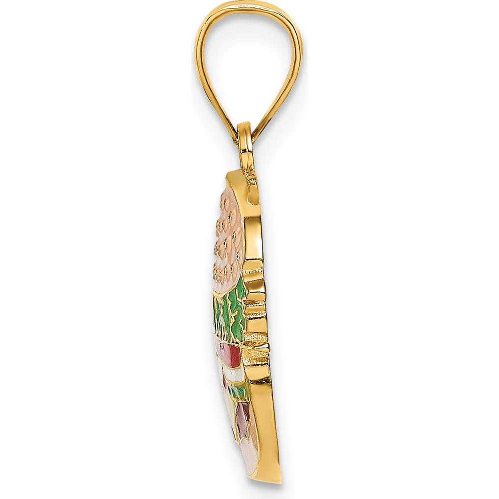 14K Yellow Gold Multi-color Enameled Cheeseburger Charm - 14.7mm Length by Oro Pregiato