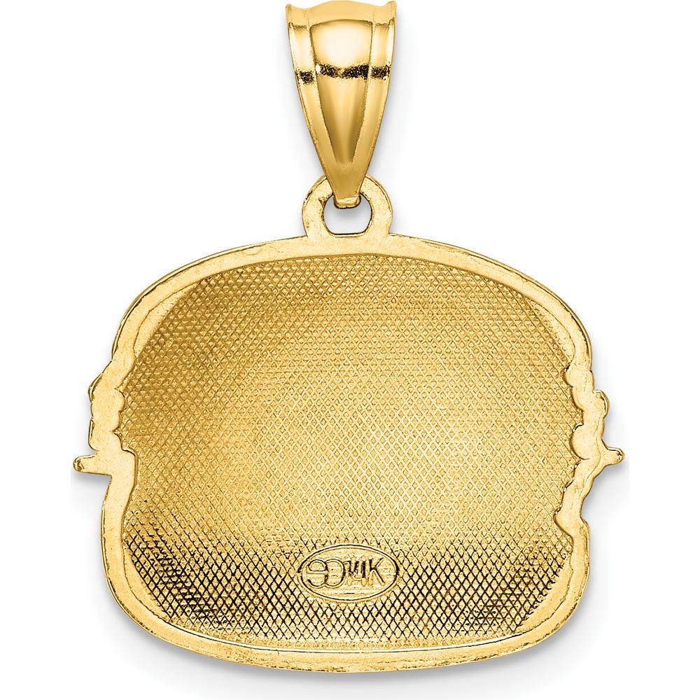 14K Yellow Gold Multi-color Enameled Cheeseburger Charm - 14.7mm Length by Oro Pregiato
