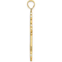 14K Yellow Gold Multi-Color Enameled Cross Charm Pendant - 33.75mm Length by Oro Pregiato