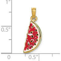 14K Yellow Gold Multi-color Enameled Watermelon 3D Charm by Oro Pregiato
