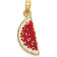 14K Yellow Gold Multi-color Enameled Watermelon 3D Charm by Oro Pregiato