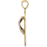 14K Yellow Gold Multi-Colored Enamel Dolphin Flip-Flop Pendant by Oro Pregiato