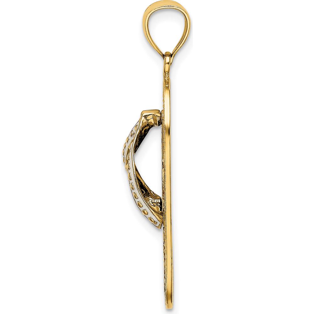 14K Yellow Gold Multi-Colored Enamel Dolphin Flip-Flop Pendant by Oro Pregiato
