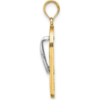 14K Yellow Gold Multi-Colored Enamel Flip-Flop Charm with Fuchsia Flowers and Rhodium Detailing by Oro Pregiato