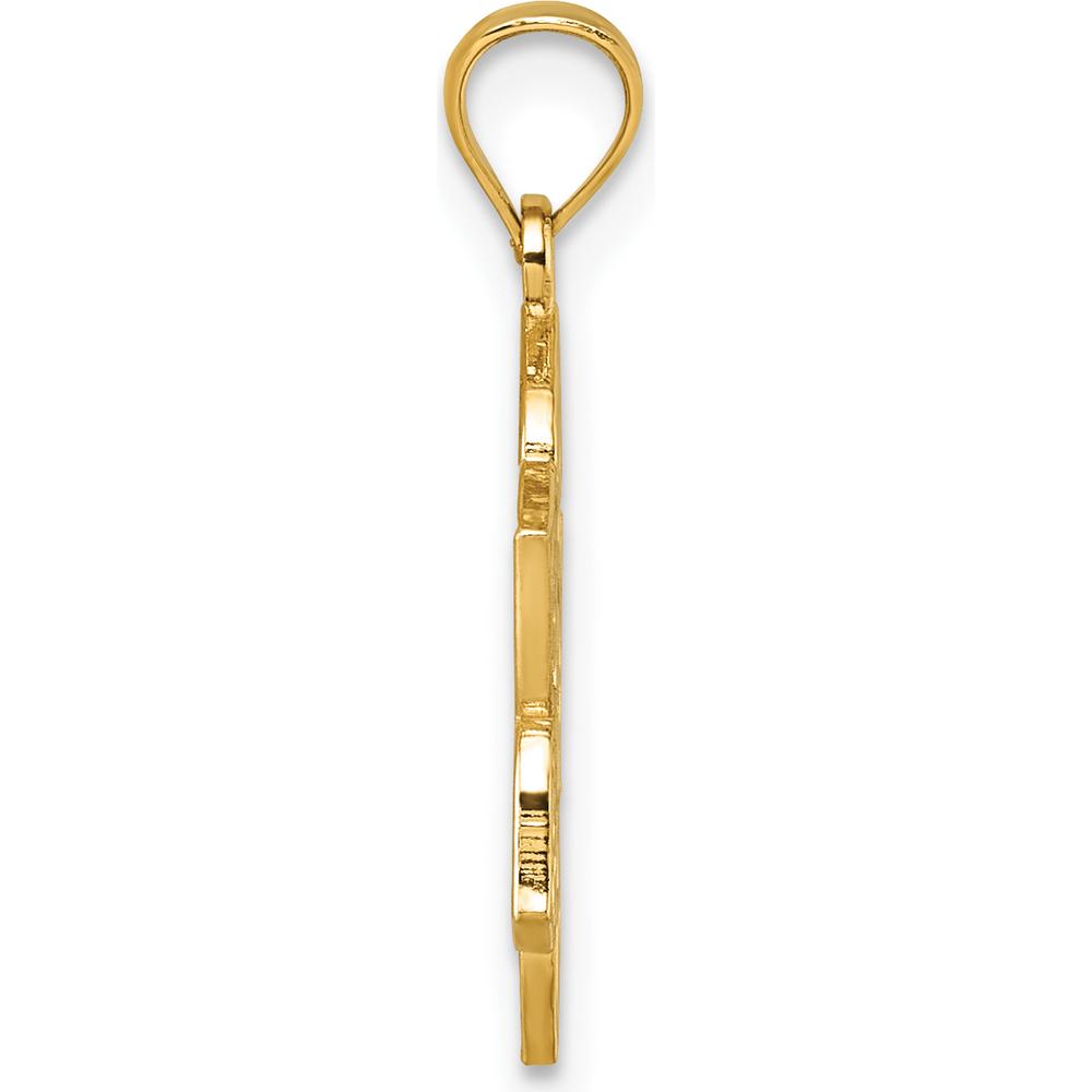 14K Yellow Gold Multi-Faith Symbol Pendant with Textured and Polished Finish by Oro Pregiato