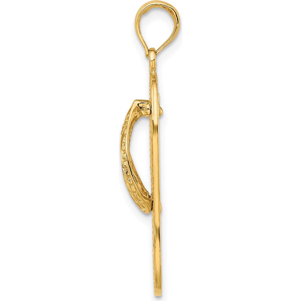 14K Yellow Gold Multi Starfish Flip-Flop Pendant Charm - 32.35mm Length by Oro Pregiato