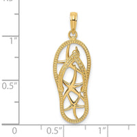 14K Yellow Gold Multi Starfish Flip-Flop Pendant Charm - 32.35mm Length by Oro Pregiato