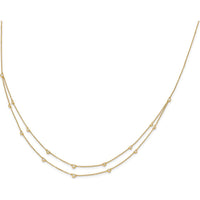 14K Yellow Gold Multi-Station Necklace with Round Natural Diamonds - 1/2 Carat Total Diamond Weight by Monteluci Fine Jewelry