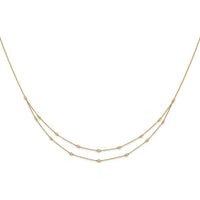 14K Yellow Gold Multi-Station Necklace with Round Natural Diamonds - 1/2 Carat Total Diamond Weight by Monteluci Fine Jewelry