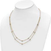 14K Yellow Gold Multi-Station Necklace with Round Natural Diamonds - 1/2 Carat Total Diamond Weight by Monteluci Fine Jewelry