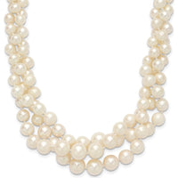 14K Yellow Gold Multi-strand Freshwater Cultured Pearl Necklace - 5-9mm Pearls by Monteluci Fine Jewelry