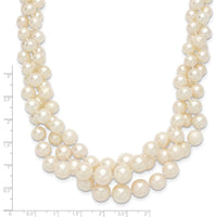 14K Yellow Gold Multi-strand Freshwater Cultured Pearl Necklace - 5-9mm Pearls by Monteluci Fine Jewelry