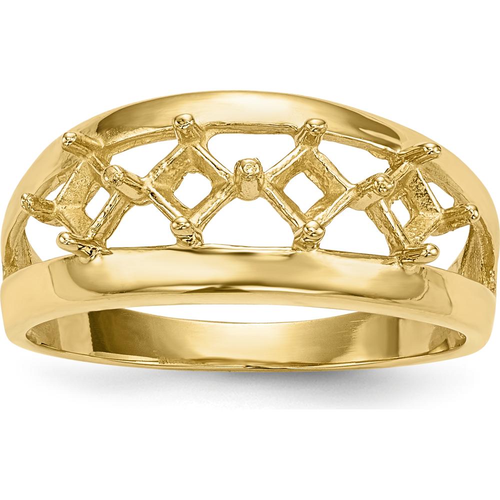 14K Yellow Gold Multicolor Princess-Cut Gemstone Ring for Women by Oro Pregiato