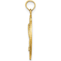 14K Yellow Gold Myrtle Beach Palm Tree Circle Charm by Oro Pregiato