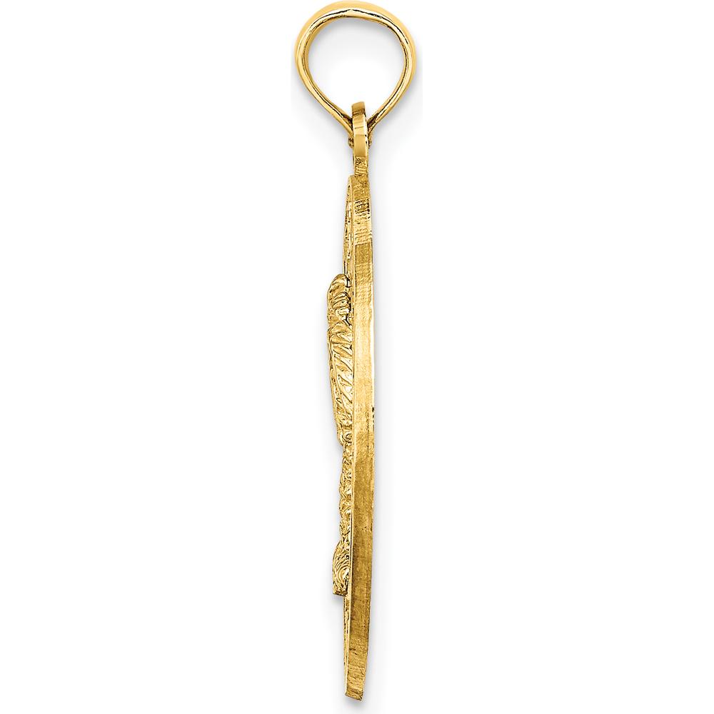 14K Yellow Gold Myrtle Beach Palm Tree Circle Charm by Oro Pregiato
