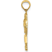 14K Yellow Gold Myrtle Beach Palm Tree Pendant Charm - Polished Finish by Oro Pregiato