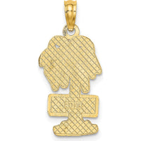 14K Yellow Gold Myrtle Beach Palm Tree Pendant Charm - Polished Finish by Oro Pregiato