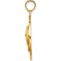 14K Yellow Gold Mystic CT Dolphin Pendant Charm by Oro Pregiato