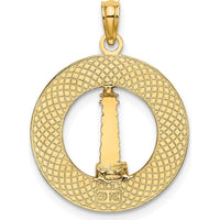 14K Yellow Gold Mystic CT Lighthouse Pendant by Oro Pregiato