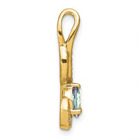14K Yellow Gold Mystic Fire Topaz and Diamond Swirl Pendant - 0.57 Carat Topaz, 0.02 Carat Diamonds by Lumare Gioia
