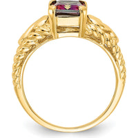 14K Yellow Gold Mystic Topaz Octagon Ring - 0.9 Carat Total Mystic Fire Topaz Weight by Monteluci Fine Jewelry