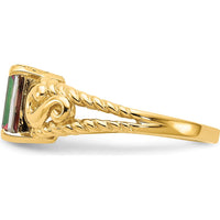 14K Yellow Gold Mystic Topaz Octagon Ring - 0.9 Carat Total Mystic Fire Topaz Weight by Monteluci Fine Jewelry