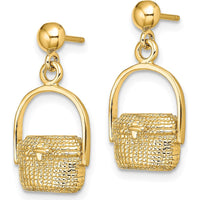 14K Yellow Gold Nantucket Basket Drop Earrings with Polished Finish by 0