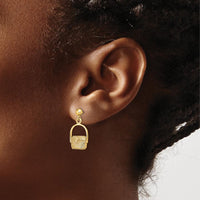 14K Yellow Gold Nantucket Basket Drop Earrings with Polished Finish by 0