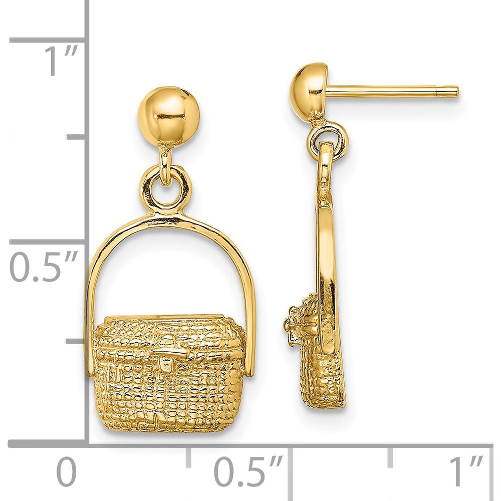 14K Yellow Gold Nantucket Basket Drop Earrings with Polished Finish by 0