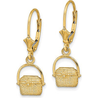 14K Yellow Gold Nantucket Basket Leverback Drop Earrings by 0