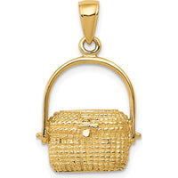 14K Yellow Gold Nantucket Basket Pendant - 25mm Length by Oro Pregiato