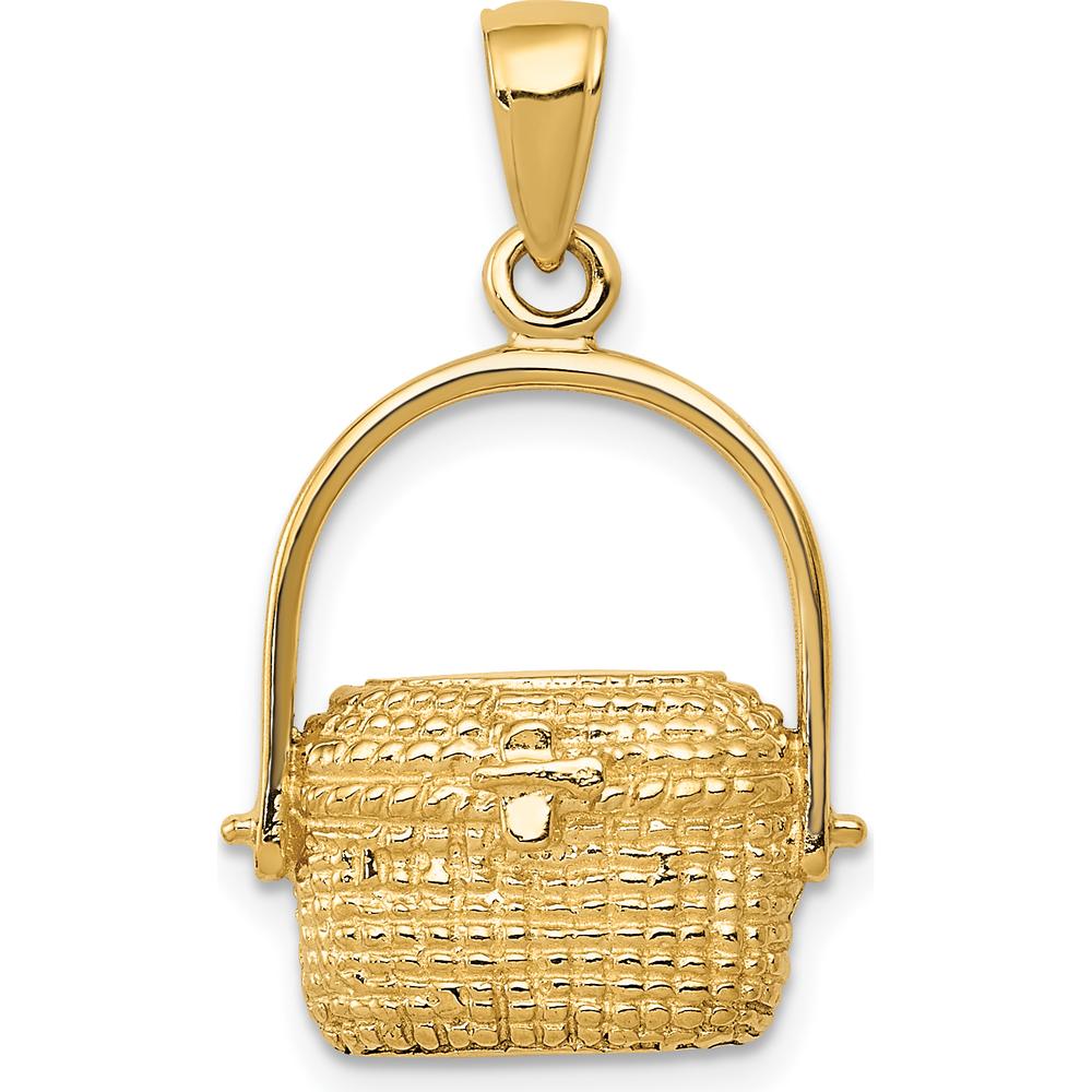14K Yellow Gold Nantucket Basket Pendant - 25mm Length by Oro Pregiato