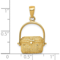 14K Yellow Gold Nantucket Basket Pendant - 25mm Length by Oro Pregiato