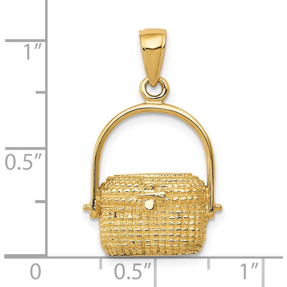 14K Yellow Gold Nantucket Basket Pendant - 25mm Length by Oro Pregiato